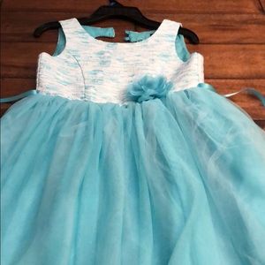 Girls cute teal dressy dress